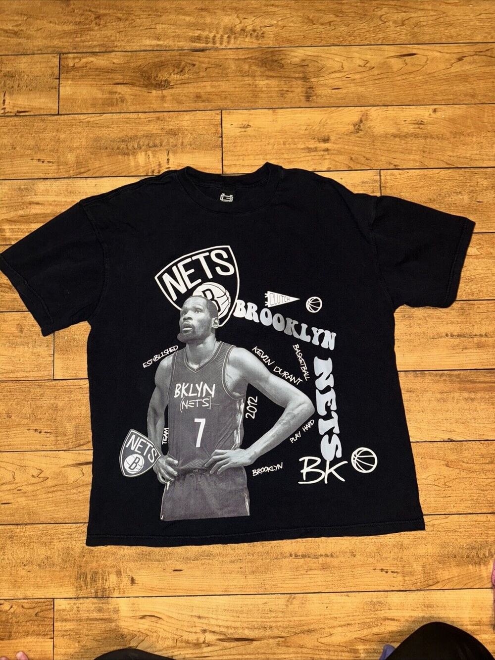 Ultra Game Kevin Durant Brooklyn Nets T-Shirt Black Medium 22x26